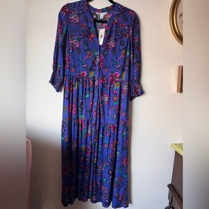 Vibrant Floral Long Sleeve Dress